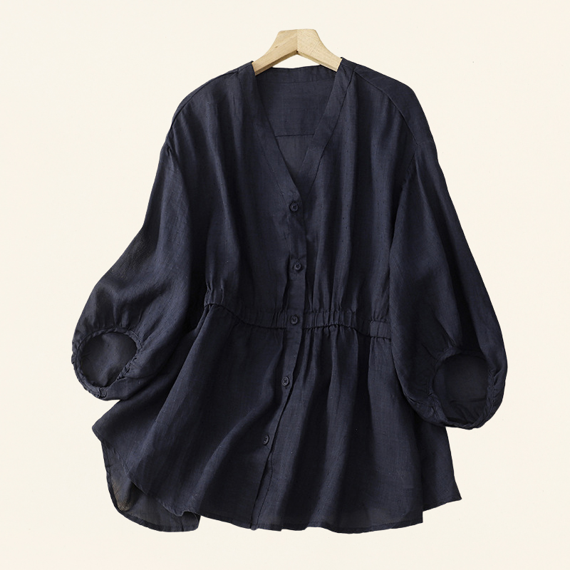 VLV - Blusa in lino e cotone